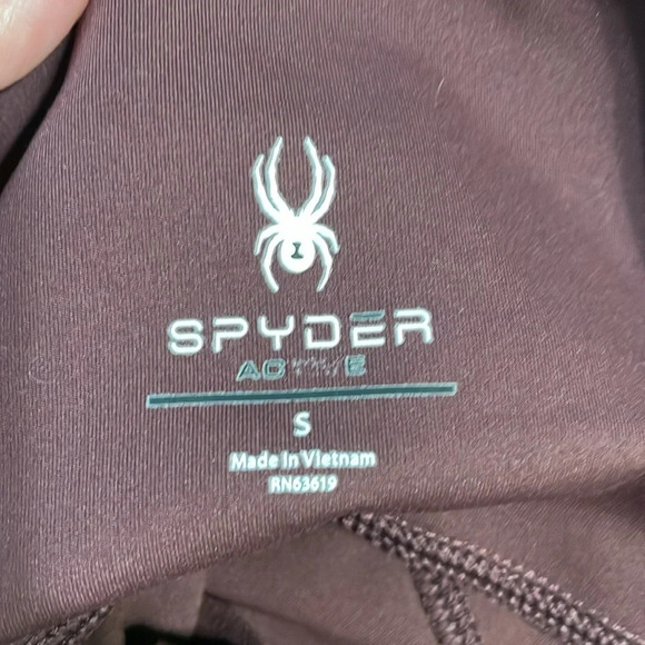 Spyder high rise capris leggings burgundy color size small - Picture 3 of 7